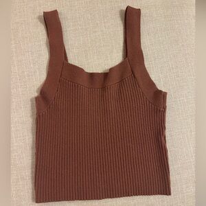 Abercrombie Brown Ribbed Knit Top